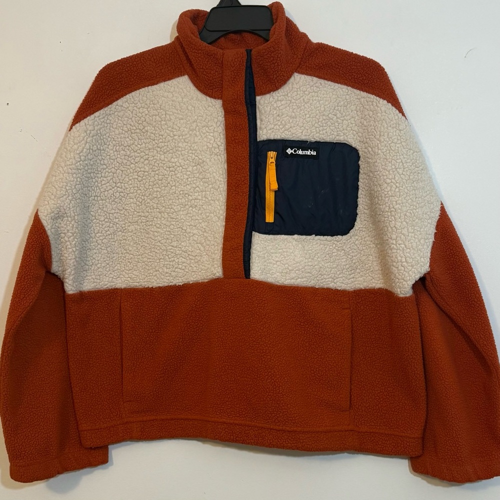 Columbia Teddy Jacket in Orange and Cream
